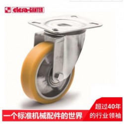 廠家熱銷注塑聚氨酯方向輪 平底帶剎車尼龍可調節萬向腳輪