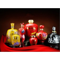 陜西太白瓷器酒瓶5斤裝定做，粉彩陶瓷酒瓶1斤裝批發