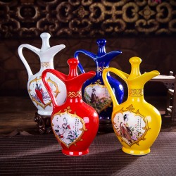 本溪陶瓷儲酒器酒瓶 4件套酒具1斤廠家批發