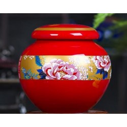 神農堂膏方罐1斤廠家價格 粉彩陶瓷膏滋罐定做