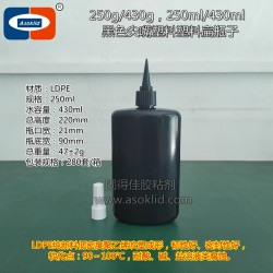 250g/克黑色塑料瓶子|塑膠容器|UV膠水包裝瓶