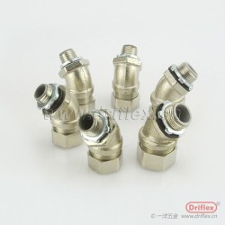 銅鍍鎳45度接頭外螺紋軟管連接器NPT3/8”-NPT2”